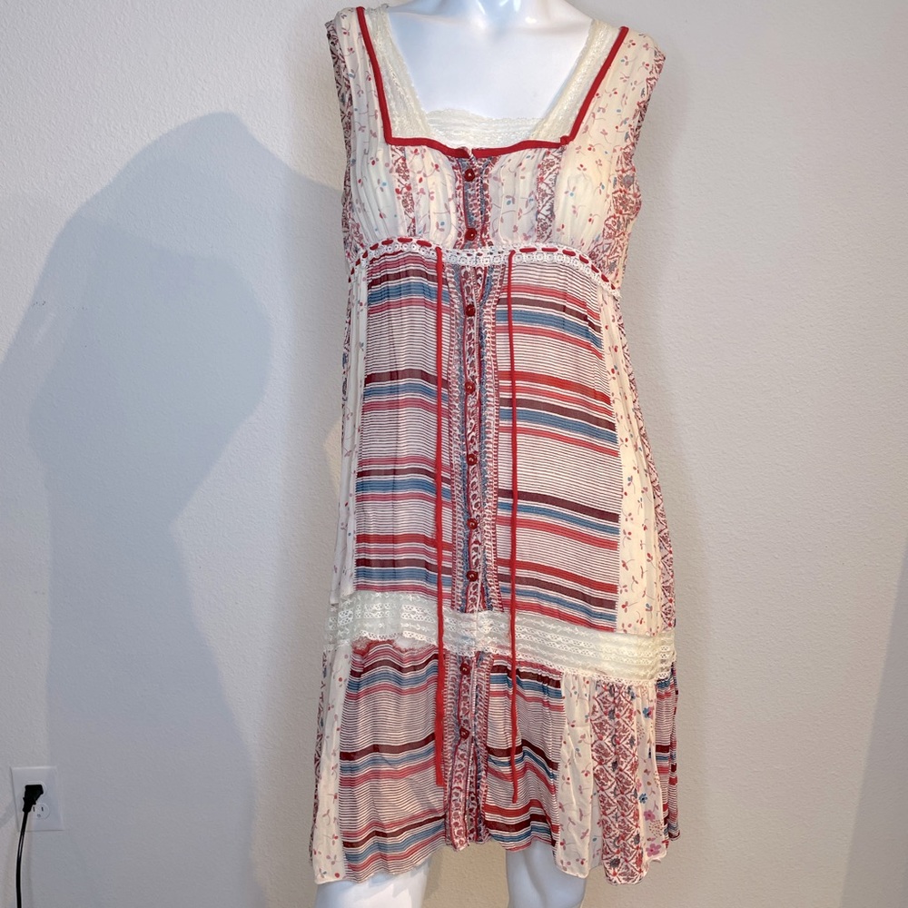 Vintage button up boho dress